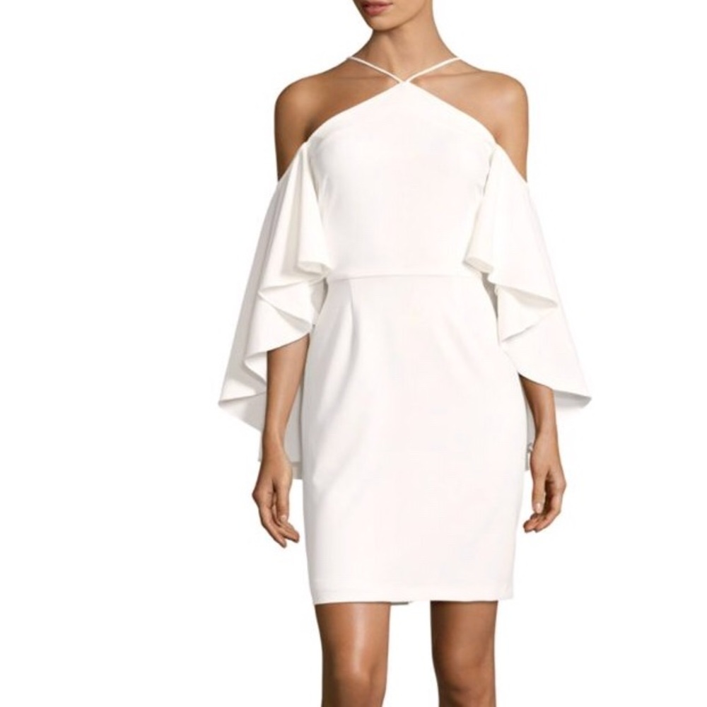 Alexia Admor Flutter Sleeve Halterneck Dress